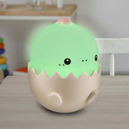 LED børnelampe m. RGBW-farver touch-funktion BABY DINO LED/0,75W/5V USB 1200 mAh lyserød