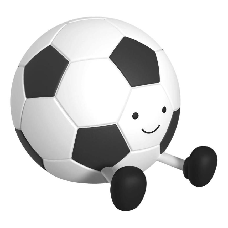 LED børnelampe m. touch-funktion dæmpbar FOOTBALL LED/2W/5V USB 1200 mAh hvid/sort