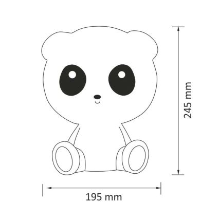 LED børnelampe m. touch-funktion dæmpbar PANDA LED/2,5W/3,7V 1200 mAh