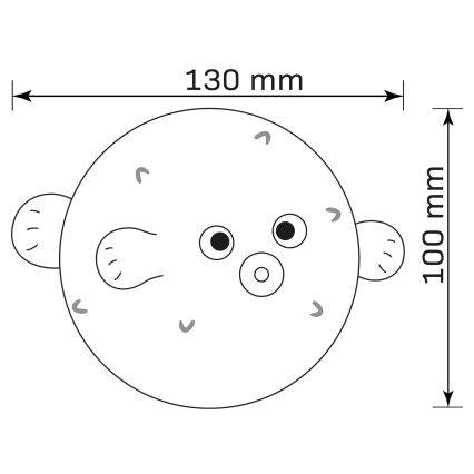 LED børnelampe m. RGBW-farver og touch-funktion dæmpbar HELA LED/1W/5V USB 1200 mAh fisk lyserød