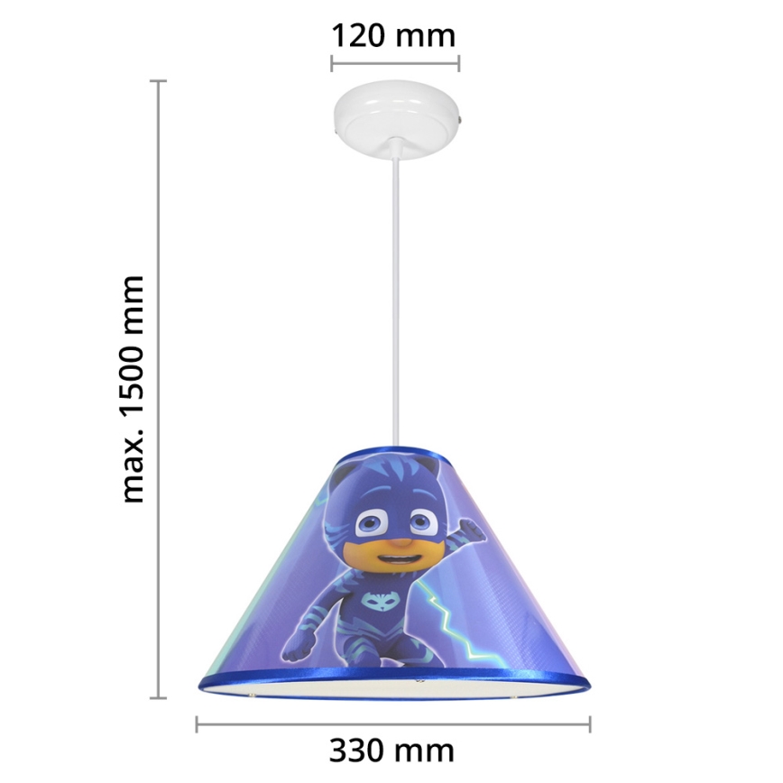 LED børnependel med kabel PJ MASK 1xE27/40W/230V