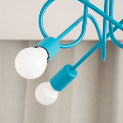 LED børneplafondlampe OXFORD 3xE27/15W/230V blå