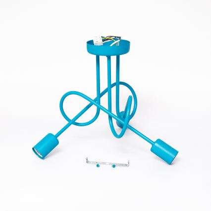LED børneplafondlampe OXFORD 3xE27/15W/230V blå