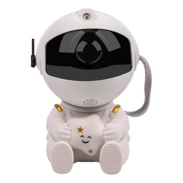 LED børneprojektor 230V astronaut 12,5 cm + fjernbetjening
