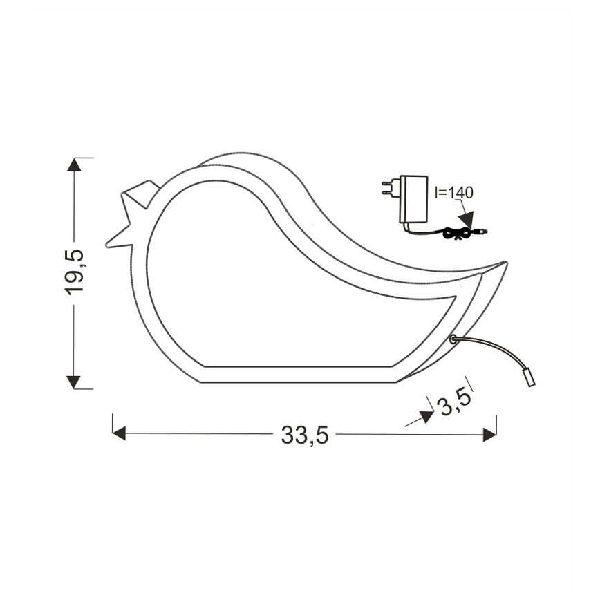 LED børneskrivebordslampe BIRD LED/12W/230V blå