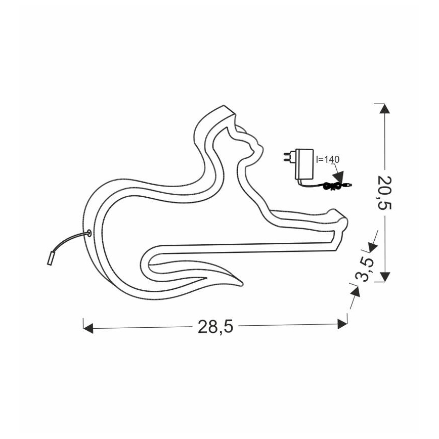 LED Børneskrivebordslampe CAT LED/13W/230V Sort