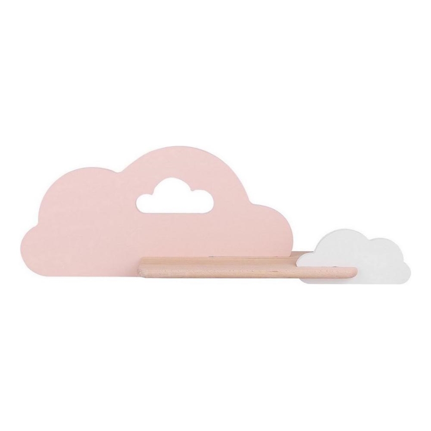 LED Børnevæglampe med hylde CLOUD LED/5W/230V pink/hvid,