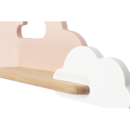 LED Børnevæglampe med hylde CLOUD LED/5W/230V pink/hvid,