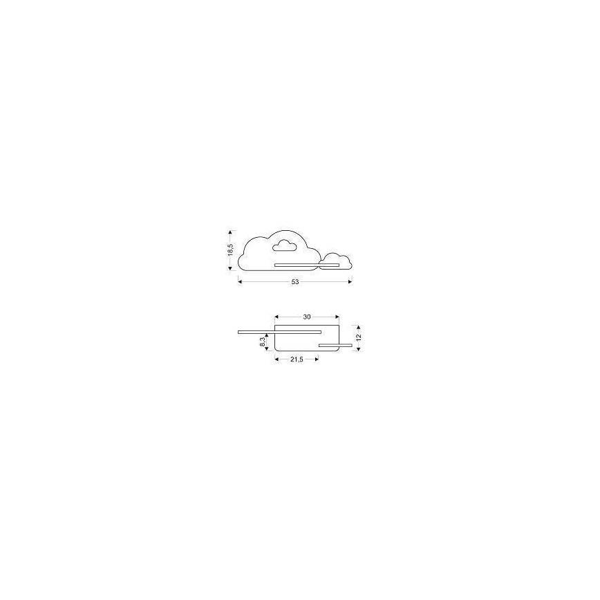 LED Børnevæglampe med hylde CLOUD LED/5W/230V pink/hvid,