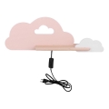 LED Børnevæglampe med hylde CLOUD LED/5W/230V pink/hvid,