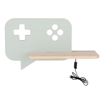 LED Børnevæglampe med hylde CONSOLE LED/5W/230V grøn,