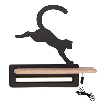 LED Børnevæglampe med hylde JUMPING CAT LED/5W/230V,