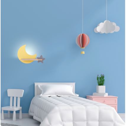 LED Børnevæglampe med hylde MOON LED/5W/230V,