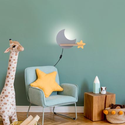 LED Børnevæglampe med hylde MOON LED/5W/230V,