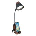 LED+CCT Dæmpbar bordlampe med trådløs Qi-opladning IDEAL LED/8W/230V 2700/4000/5000K brun