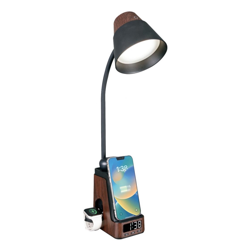 LED+CCT Dæmpbar bordlampe med trådløs Qi-opladning IDEAL LED/8W/230V 2700/4000/5000K brun