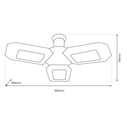 LED Ceiling projektør 3xE27/16,7W/230V 4000K