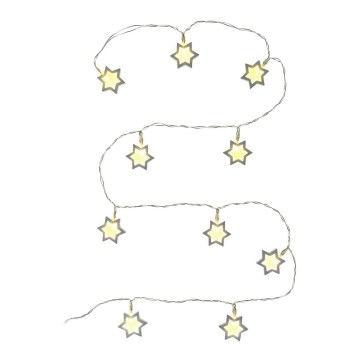 LED dekorationskæde 10xLED/2xAA 1,8m varm hvid