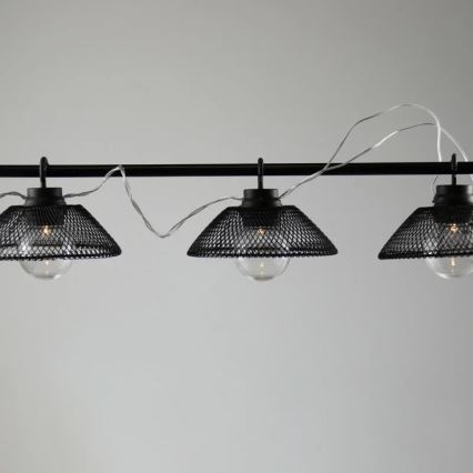 LED Dekorationskæde ASTRA 10xLED/2xAA 2,1 m sort