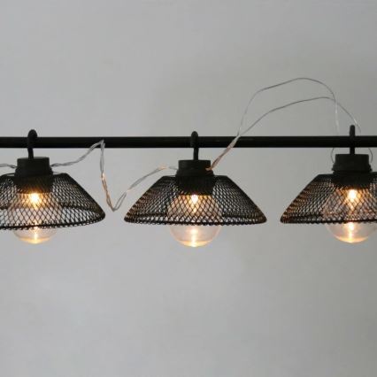 LED Dekorationskæde ASTRA 10xLED/2xAA 2,1 m sort