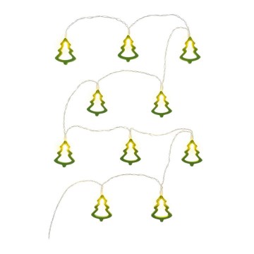 LED dekorationslyskæde 10xLED/2xAA 1,6m varm hvid