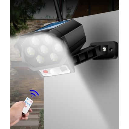 LED Dummy-overvågningskamera med sensor og med solpanel LED/5W/5,5V 800 mAh IP65 + fjernbetjening