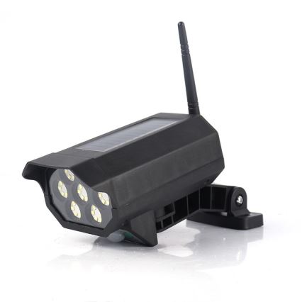LED Dummy-overvågningskamera med sensor og med solpanel LED/5W/5,5V 800 mAh IP65 + fjernbetjening