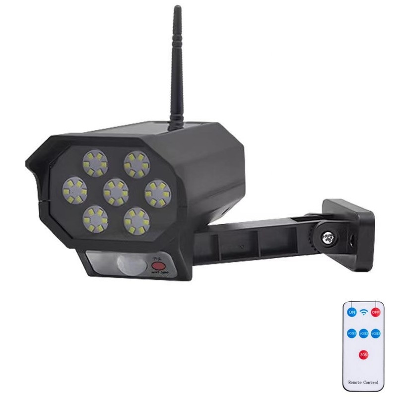 LED Dummy-overvågningskamera med sensor og med solpanel LED/5W/5,5V 800 mAh IP65 + fjernbetjening