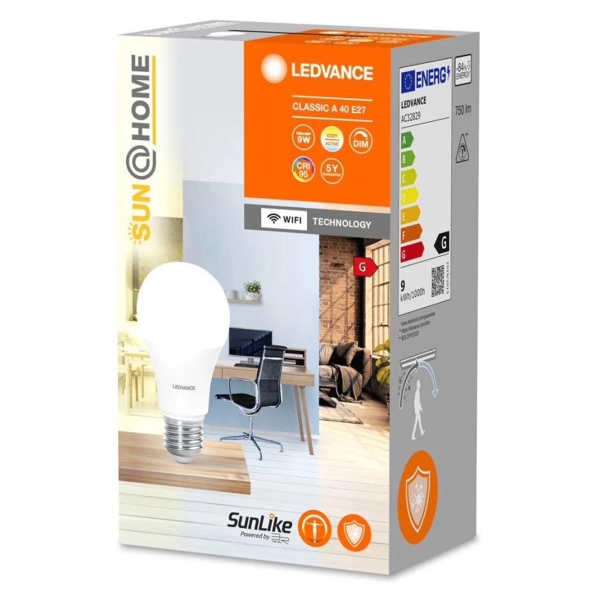 LED Dæmpbar antibakteriel pære A40 E27/9W/230V Wi-Fi - Ledvance