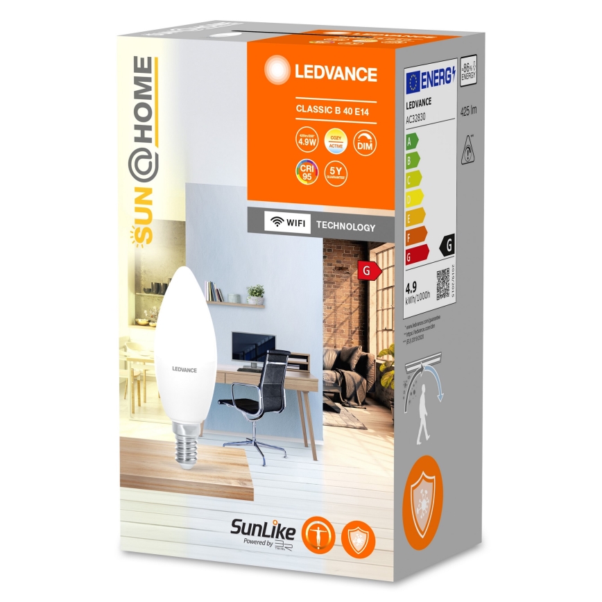 LED Dæmpbar antibakteriel pære B40 E14/4,9W/230V Wi-Fi - Ledvance