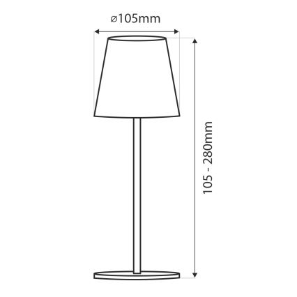 LED dæmpbar berøringsbetjent bordlampe LED/3W/5V USB 800 mAh hvid