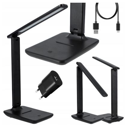 LED Dæmpbar berøringsbetjent bordlampe LED/6W/230V 3000/4000/6000K sort