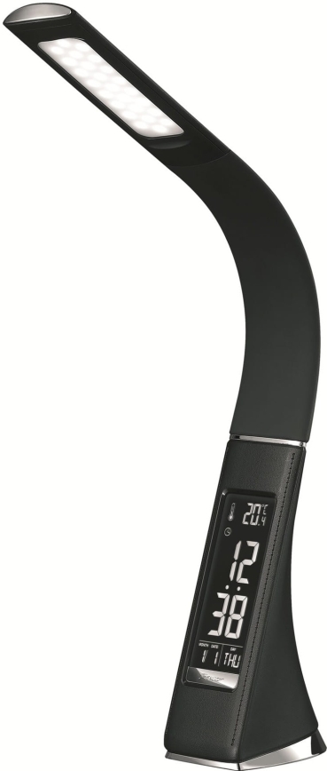 LED-dæmpbar berøringsbetjent bordlampe med display, LED/10W/5V, sort
