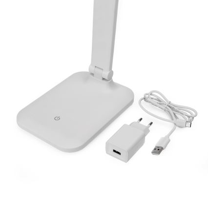 LED dæmpbar berøringsbetjent bordlampe med USB-port REMUS LED/5W/230V hvid