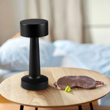 LED-dæmpbar berøringsbetjent skrivebordslampe SIMPLY LED/5V 2700/4000/6500K 800 mAh sort