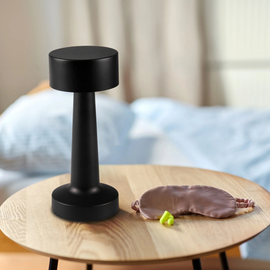 LED-dæmpbar berøringsbetjent skrivebordslampe SIMPLY LED/5V 2700/4000/6500K 800 mAh sort