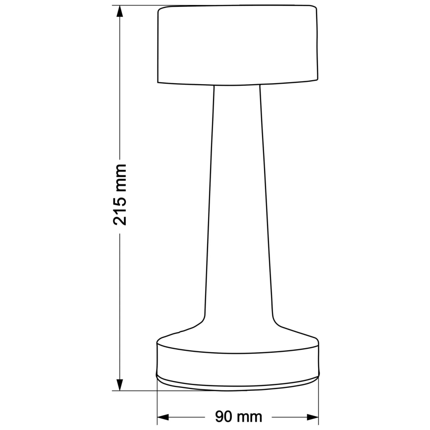 LED-dæmpbar berøringsbetjent skrivebordslampe SIMPLY LED/5V 2700/4000/6500K 800 mAh sort