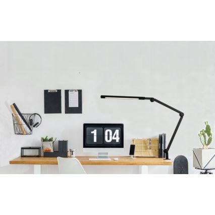 LED dæmpbar berøringsbetjent fleksibel bordlampe med klemme LED/12W/230V 3000/4000/6000K sort