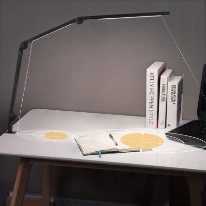 LED dæmpbar berøringsbetjent fleksibel bordlampe med klemme LED/12W/230V 3000/4000/6000K sort