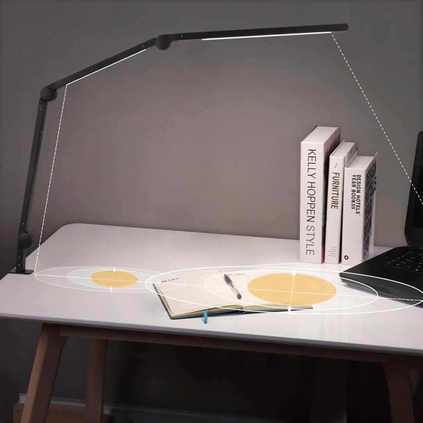 LED dæmpbar berøringsbetjent fleksibel bordlampe med klemme LED/12W/230V 3000/4000/6000K sort