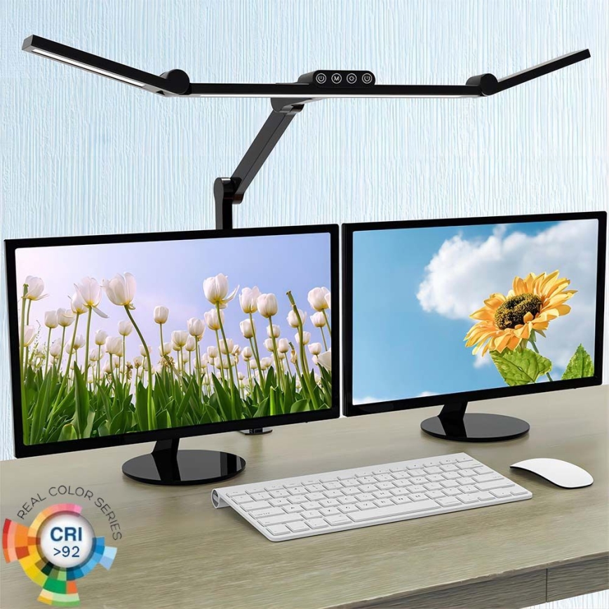 LED Dæmpbar berøringsfølsom fleksibel bordlampe LED/24W/230V 3000-6500K CRI 92 sort