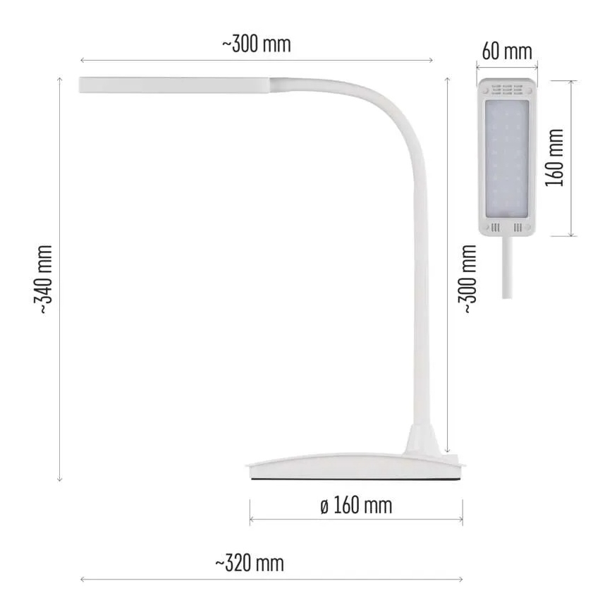 LED-dæmpbar bordlampe EDDY LED/6W/230V 3000/4500/6800K hvid