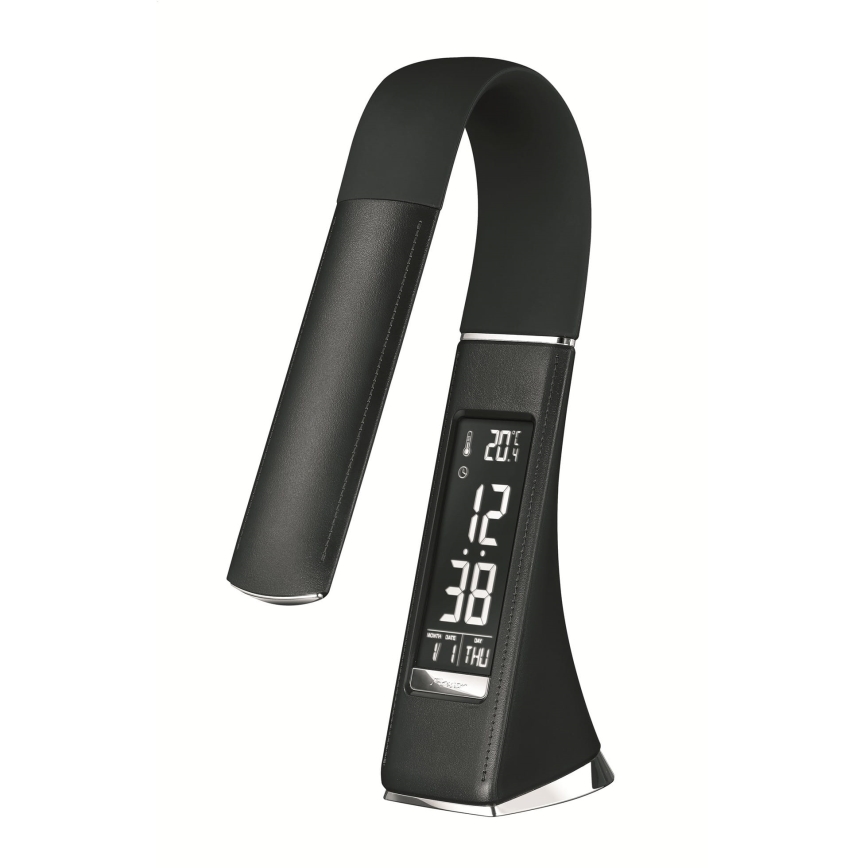 Dæmpbar LED-bordlampe med berøringskontrol og display, 7W/5V, sort