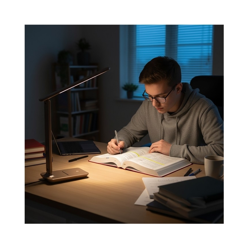 LED dæmpbar bordlampe NOBLITE N LED/7W/230V 3000/4000/6500K brun