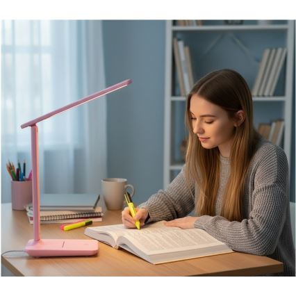 LED-dæmpbar bordlampe NOBLITE N LED/7W/230V 3000/4000/6500K lyserød