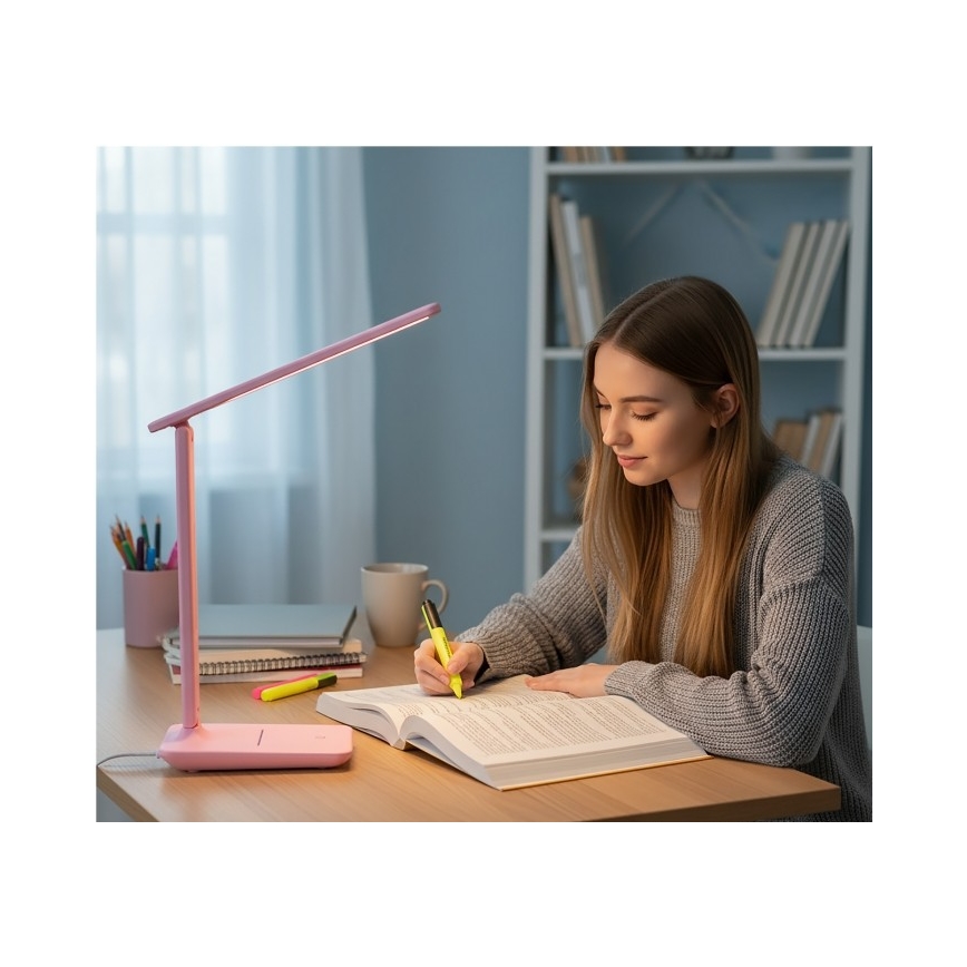 LED-dæmpbar bordlampe NOBLITE N LED/7W/230V 3000/4000/6500K lyserød