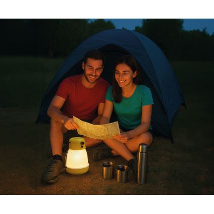 LED dæmpbar bærbar genopladelig lampe med indbygget powerbank LUMINA MINIO LED/5V 1800 mAh IP44 gul