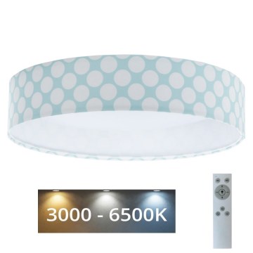 LED Dæmpbar Børneplafond SMART GALAXY KIDS LED/24W/230V 3000-6500K prikker grøn/hvid + fjernbetjening