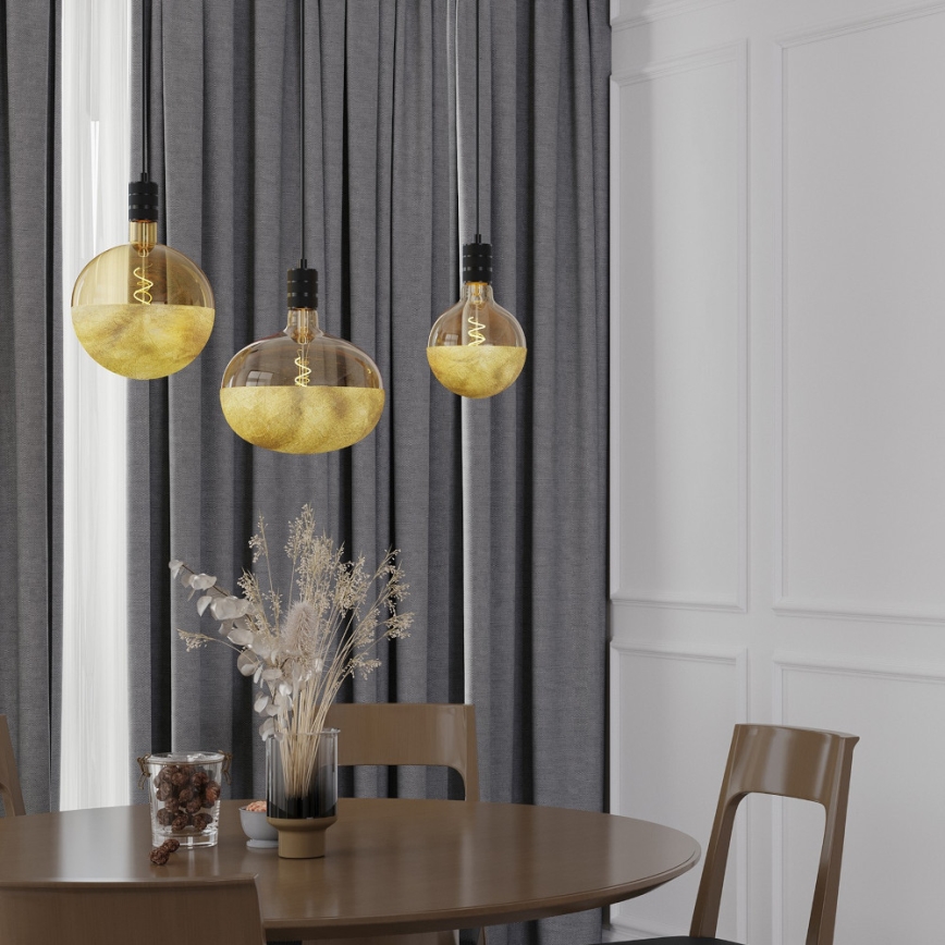 LED dæmpbar filamentpære med gylden top E27/6W/230V 1800K CRI 90