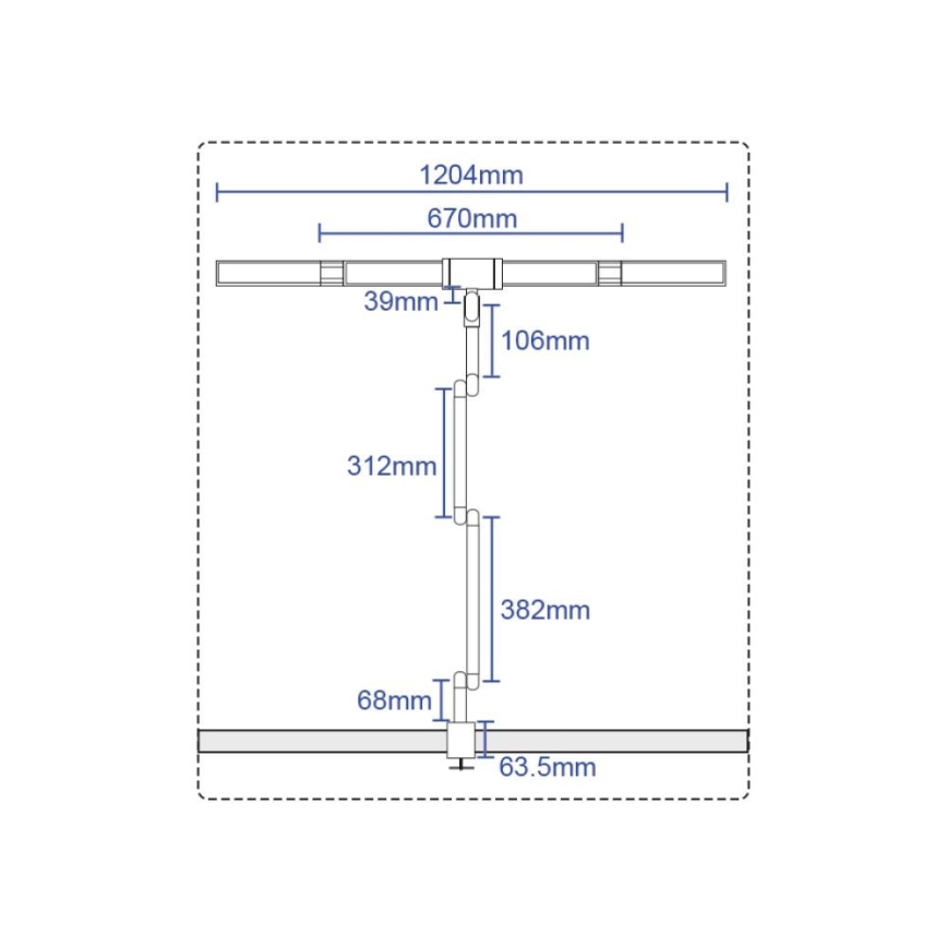 LED Dæmpbar touch-funktion fleksibel bordlampe POINTIQ LED/36W/230V 3000-6500K CRI 92 sort